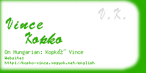 vince kopko business card